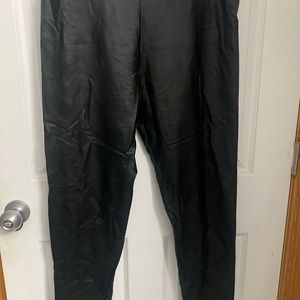 Black faux leather leggings.